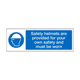 Safety Helmets Are Provided For Your Safety Label | Safety-Label.co.uk