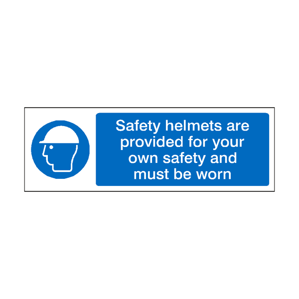 Safety Helmets Are Provided For Your Safety Label | Safety-Label.co.uk