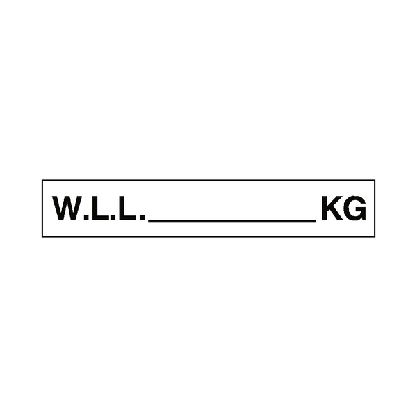 W.L.L Label Kg White | Safety-Label.co.uk
