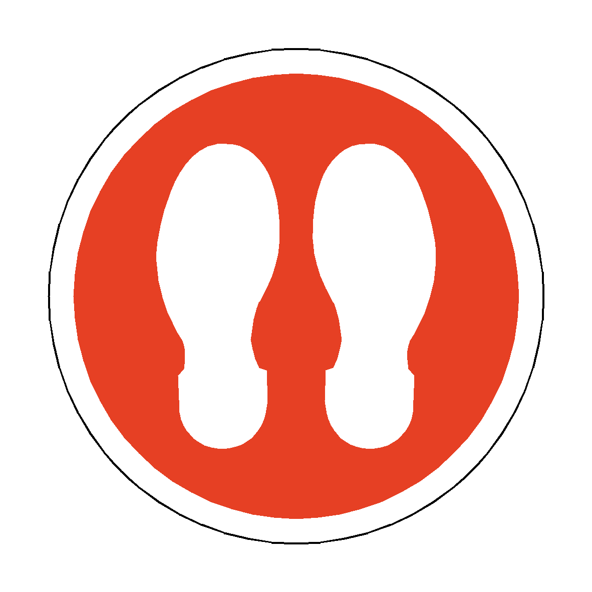 Footprint Floor Sticker - Red | Safety-Label.co.uk