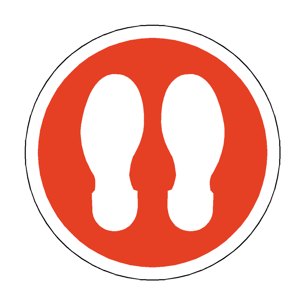 Safety Foot Sticker Footprint Floor Sticker - Red