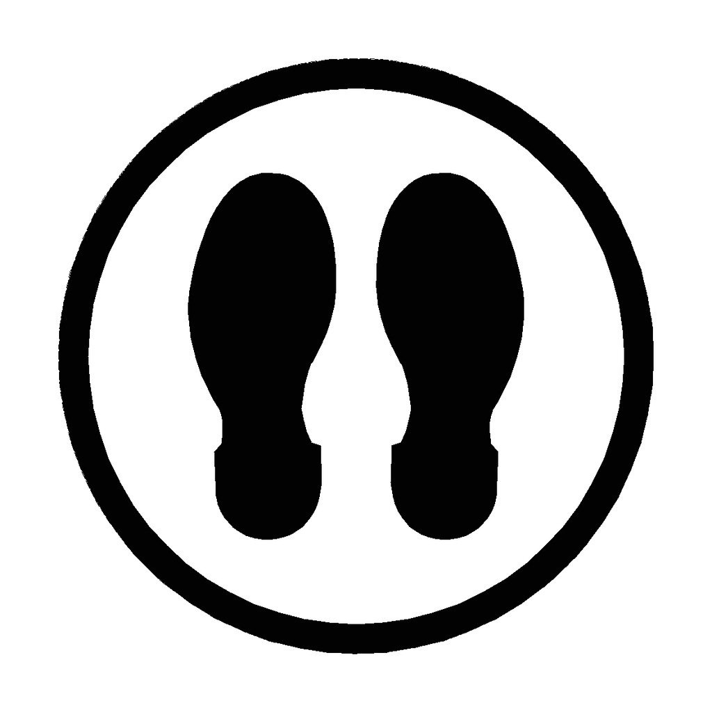 Footprint Floor Sticker - Black | Safety-Label.co.uk