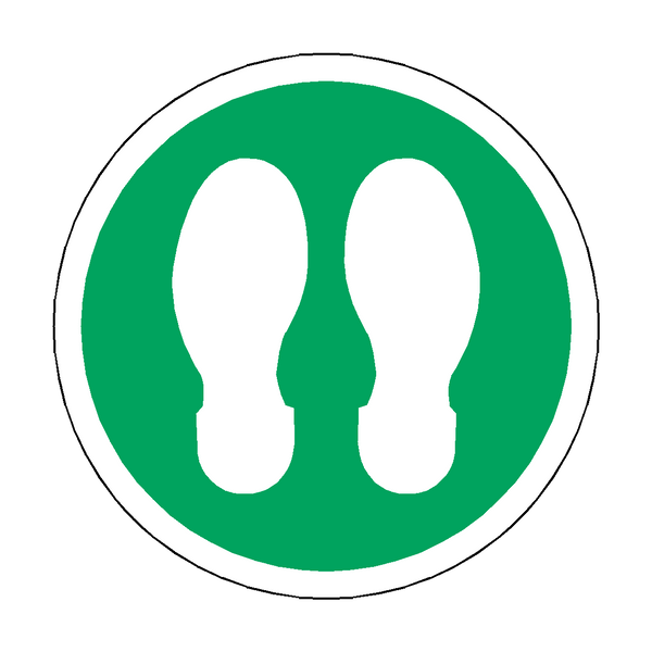 Footprint Floor Sticker - Green | Safety-Label.co.uk