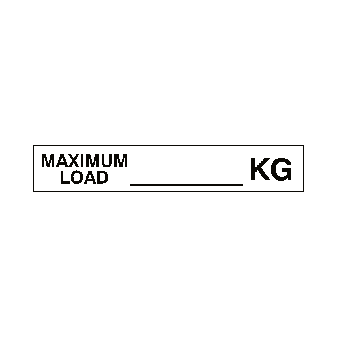 Maximum Load Label Kg White | Safety-Label.co.uk