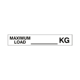 Maximum Load Label Kg White | Safety-Label.co.uk