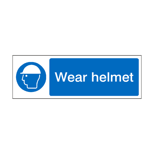 Wear Helmet Label | Safety-Label.co.uk