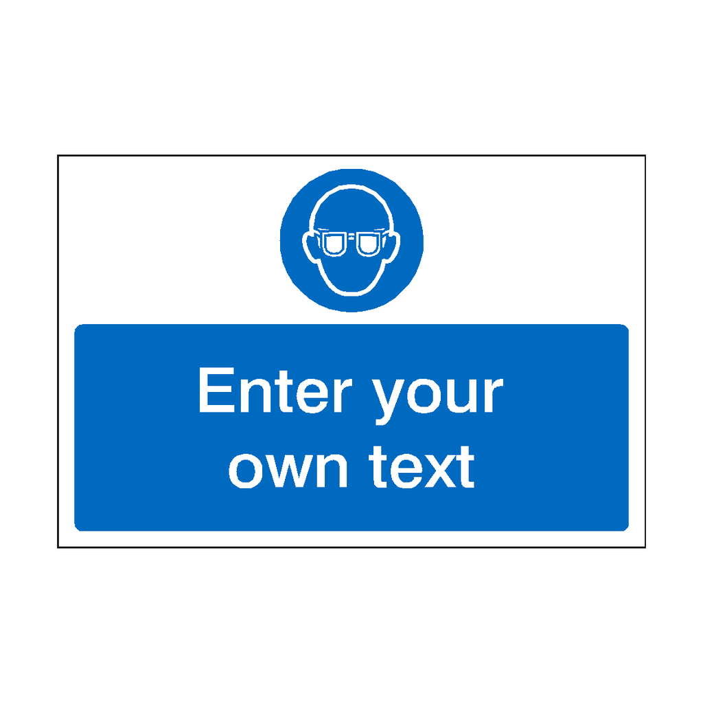 Wear Eye Protection Custom Safety Sticker | Safety-Label.co.uk
