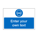 Wear Eye Protection Custom Safety Sticker | Safety-Label.co.uk