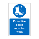 Protective Boots Must Be Worn Sticker | Safety-Label.co.uk