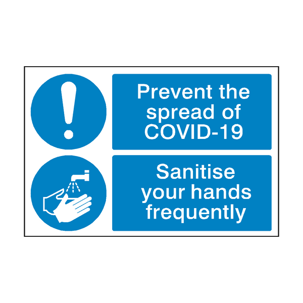 Prevent The Spread Of COVID-19 Sign | Safety-Label.co.uk