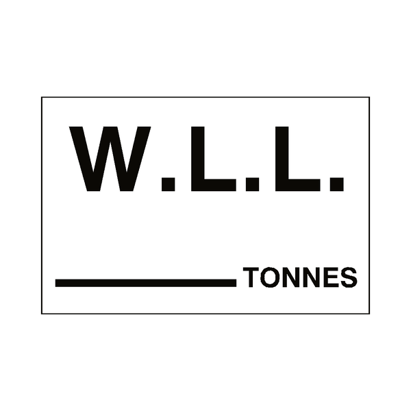 W.L.L Sticker Tonnes White | Safety-Label.co.uk
