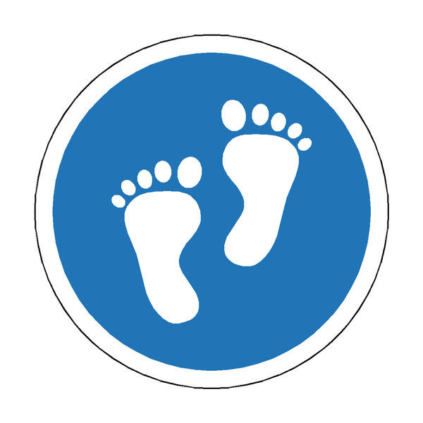 Foot Print Floor Sticker - Blue | Safety-Label.co.uk