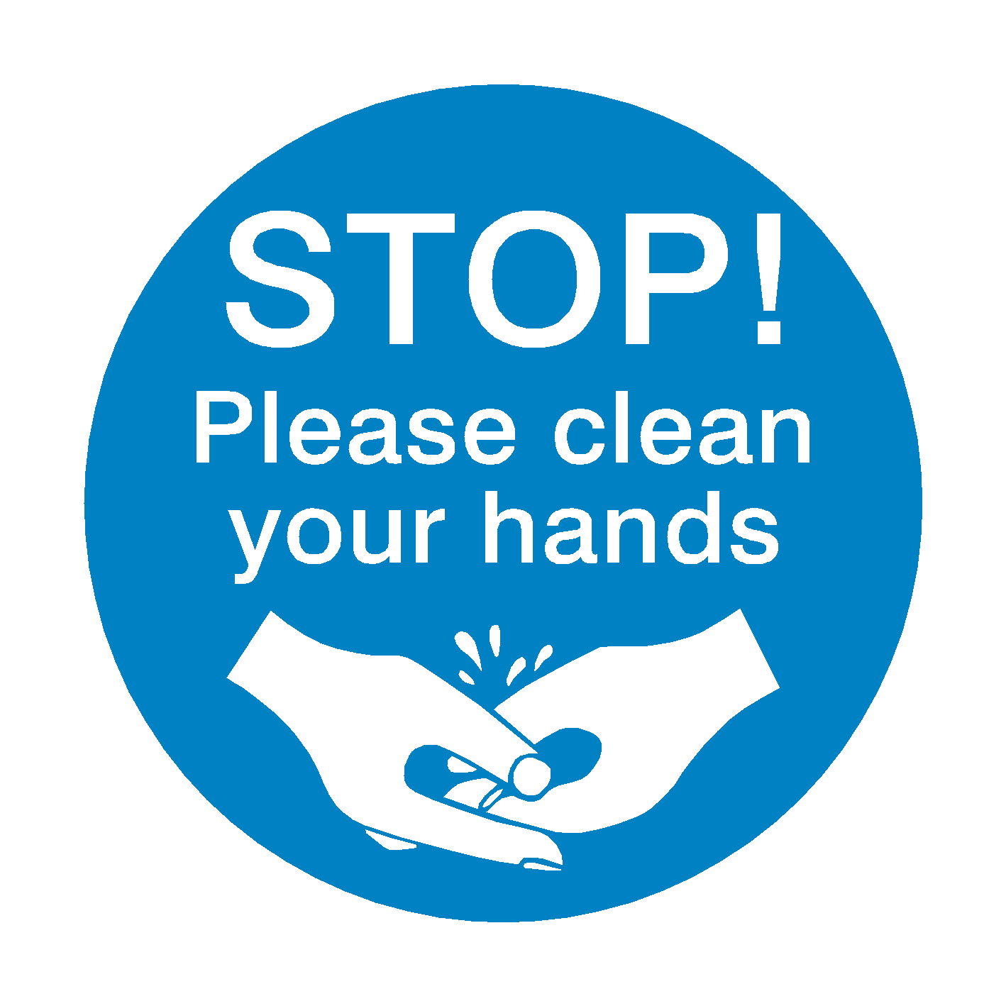 STOP! Please Clean Your Hands Sticker | Safety-Label.co.uk