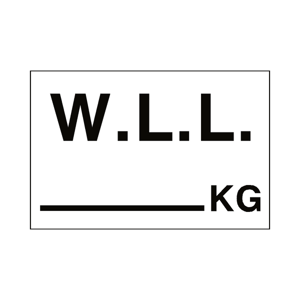 W.L.L Sticker Kg White | Safety-Label.co.uk
