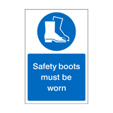 Safety Boots Must Be Worn Sticker | Safety-Label.co.uk