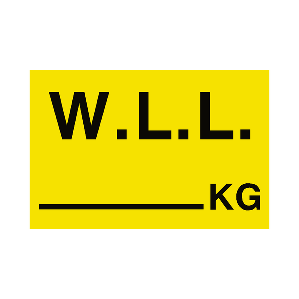 W.L.L Sticker Kg Yellow | Safety-Label.co.uk
