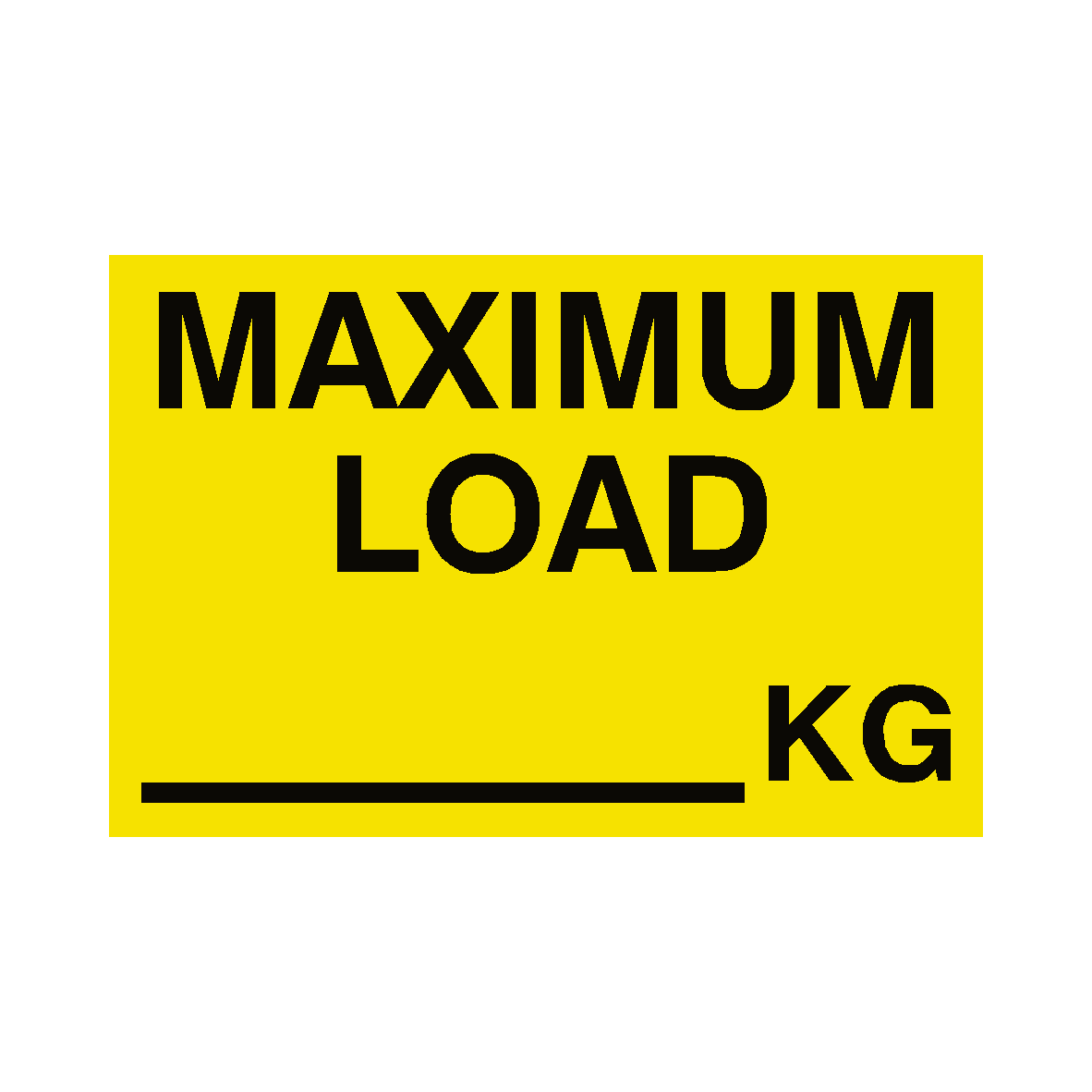 Maximum Load Sticker Kg Yellow | Safety-Label.co.uk