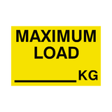 Maximum Load Sticker Kg Yellow | Safety-Label.co.uk