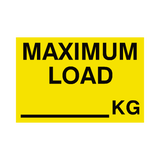 Maximum Load Sticker Kg Yellow | Safety-Label.co.uk