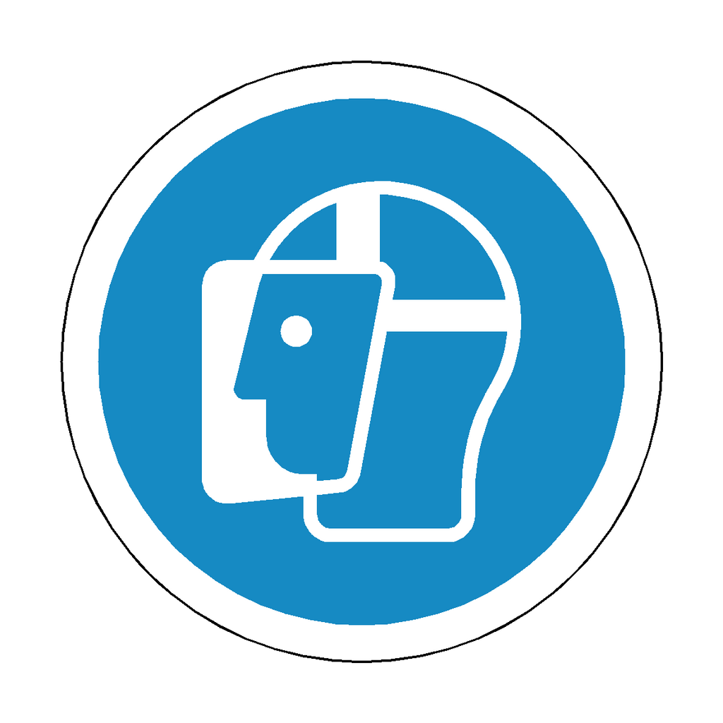Face Shield Floor Marker Sticker | Safety-Label.co.uk