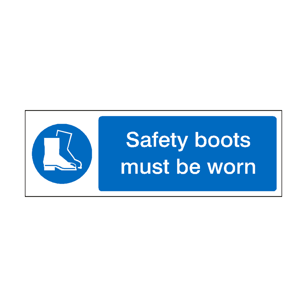 Safety Boots Must Be Worn Label | Safety-Label.co.uk