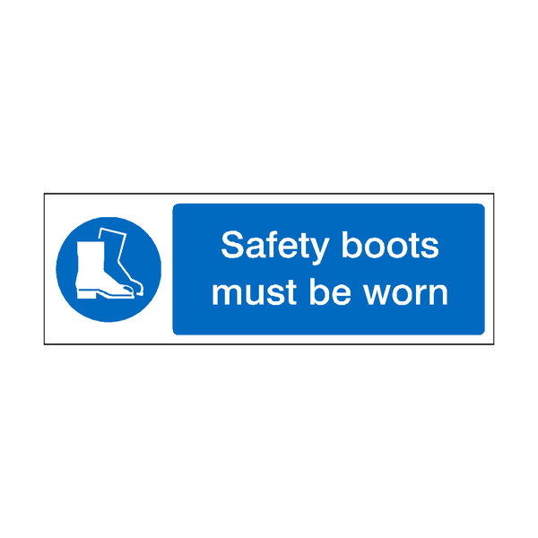 Safety Boots Must Be Worn Label | Safety-Label.co.uk