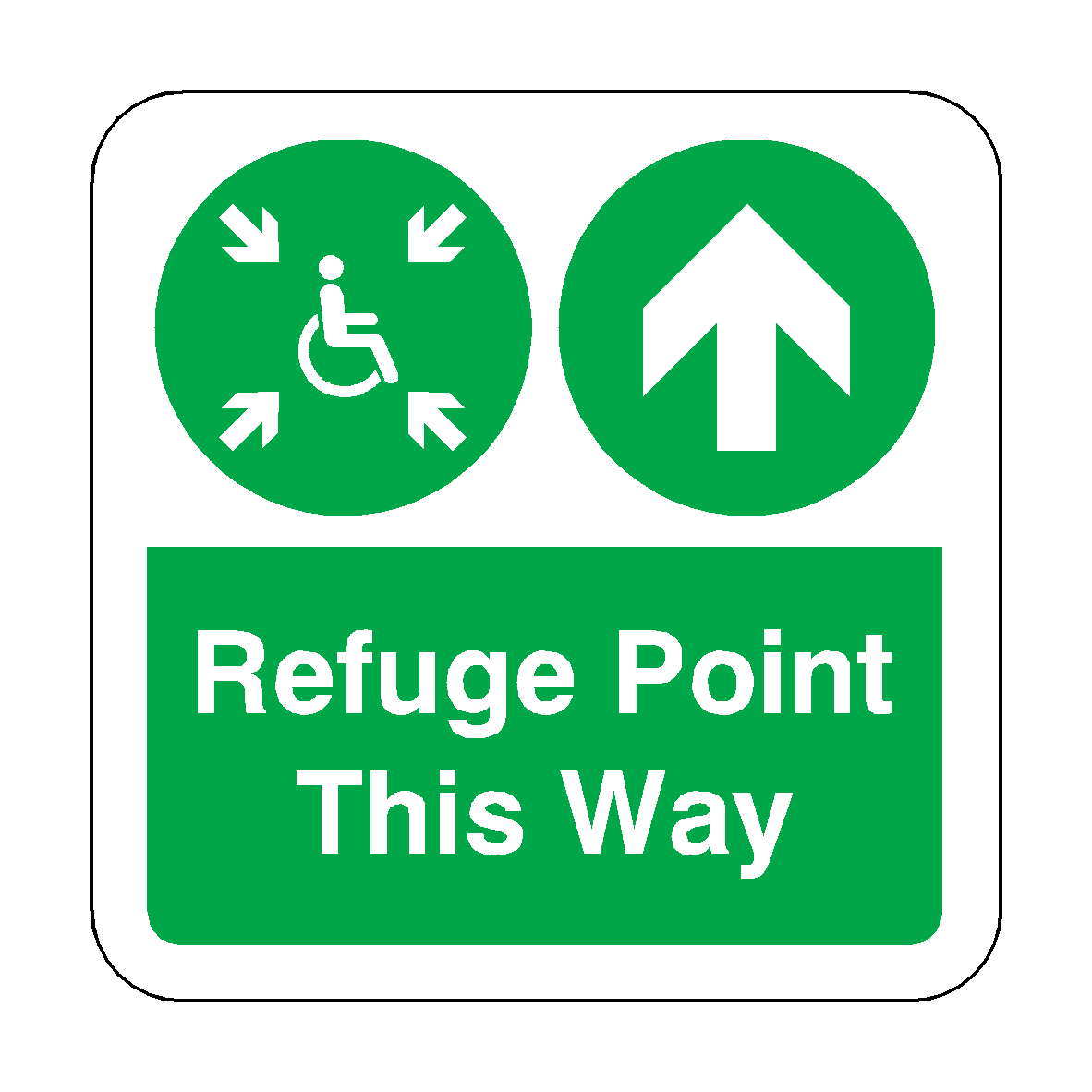Refuge Point Arrow Up Floor Graphics Sticker | Safety-Label.co.uk