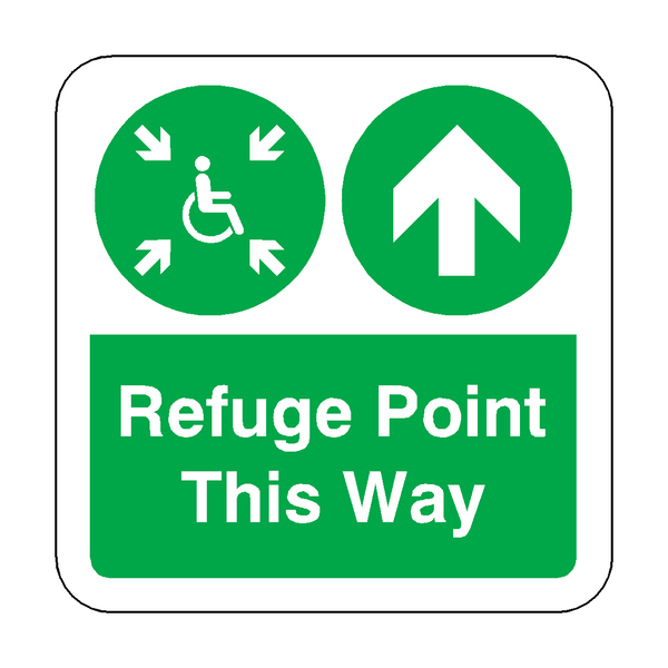 Refuge Point Arrow Up Floor Graphics Sticker | Safety-Label.co.uk