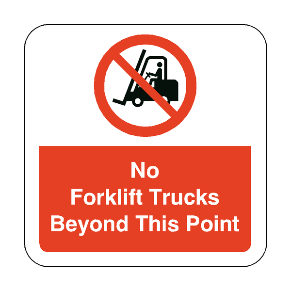 No Forklift Trucks Beyond This Point Floor Graphics Sticker | Safety-Label.co.uk