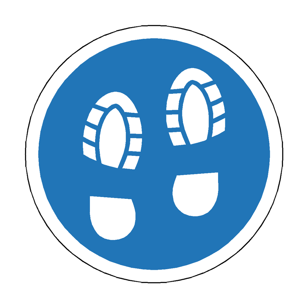 Social Distance Foot Print Floor Sticker - Blue | Safety-Label.co.uk