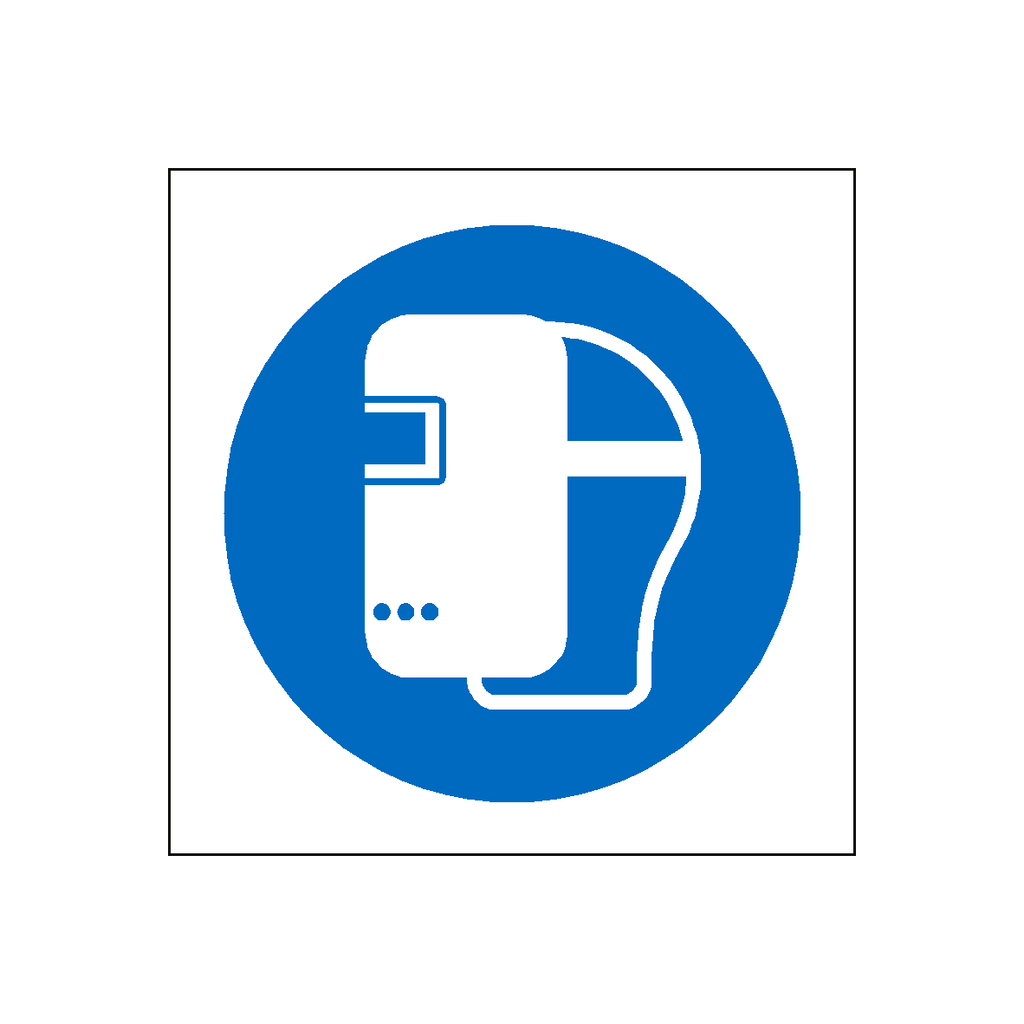 Wear Welding Mask Symbol Label | Safety-Label.co.uk