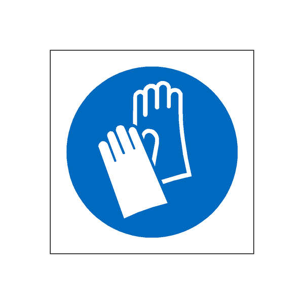 Wear Protective Gloves Symbol Label | Safety-Label.co.uk