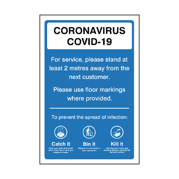 Coronavirus 2 Metres Retail Sticker | Safety-Label.co.uk