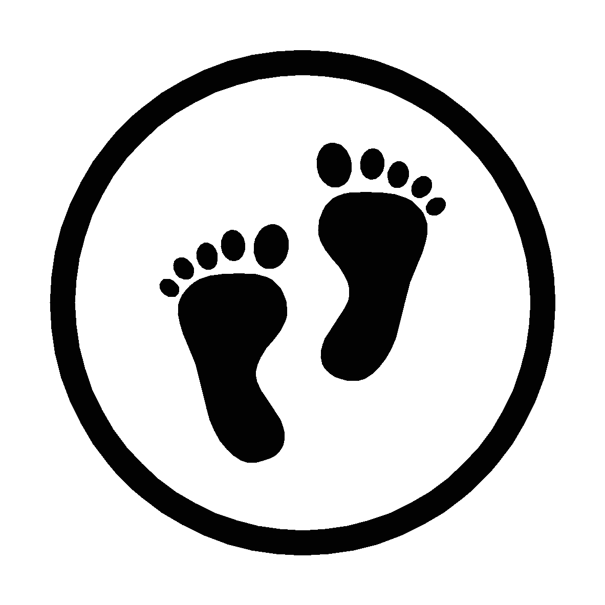 Foot Print Floor Sticker - Black | Safety-Label.co.uk