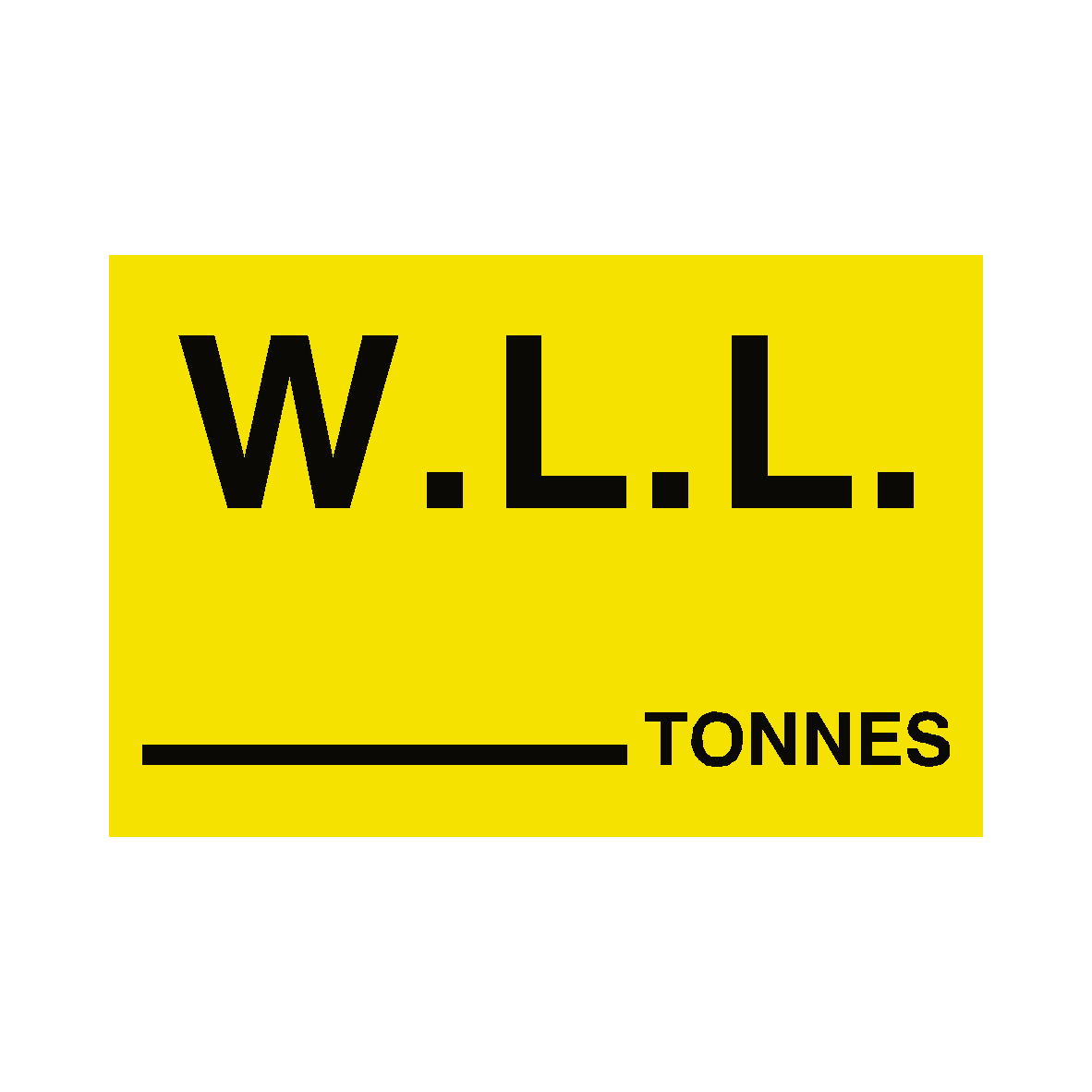 W.L.L Sticker Tonnes Yellow | Safety-Label.co.uk