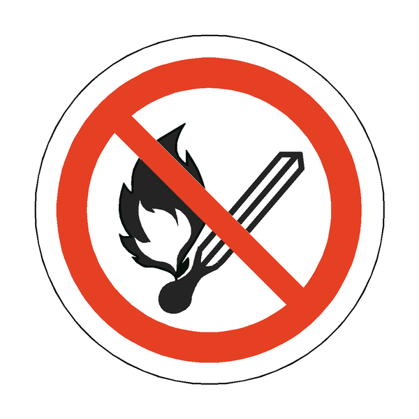 No Naked Flames Floor Marker Sticker | Safety-Label.co.uk