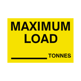 Maximum Load Sticker Tonnes Yellow | Safety-Label.co.uk