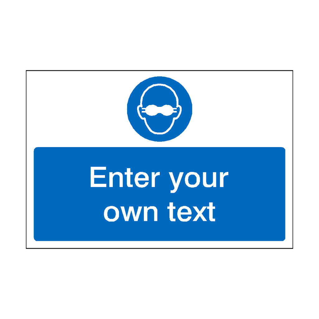 Opaque Eye Protection Custom Safety Sticker | Safety-Label.co.uk