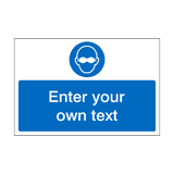 Opaque Eye Protection Custom Safety Sticker | Safety-Label.co.uk