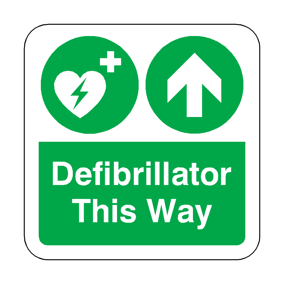 Defibrillator Sign Sticker Defibrillator This Way Floor Graphics Sticker