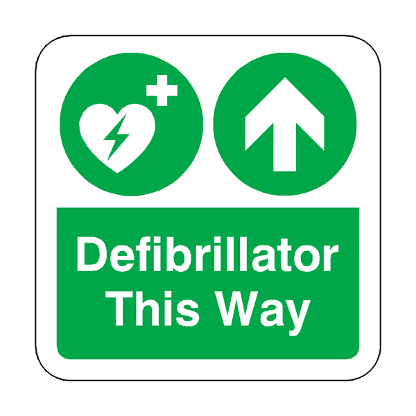 Defibrillator This Way Floor Graphics Sticker | Safety-Label.co.uk