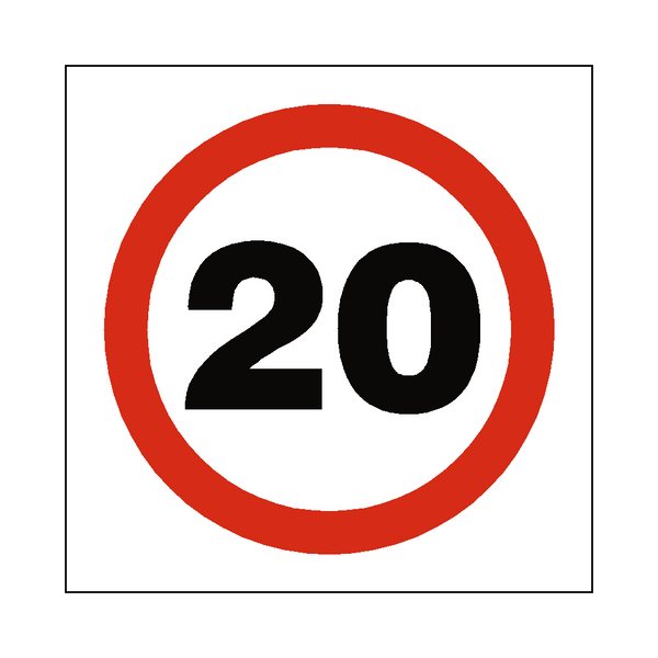 20 Mph Speed Sign | Safety-Label.co.uk