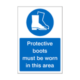Protective Boots Must Be Worn In This Area Sticker | Safety-Label.co.uk