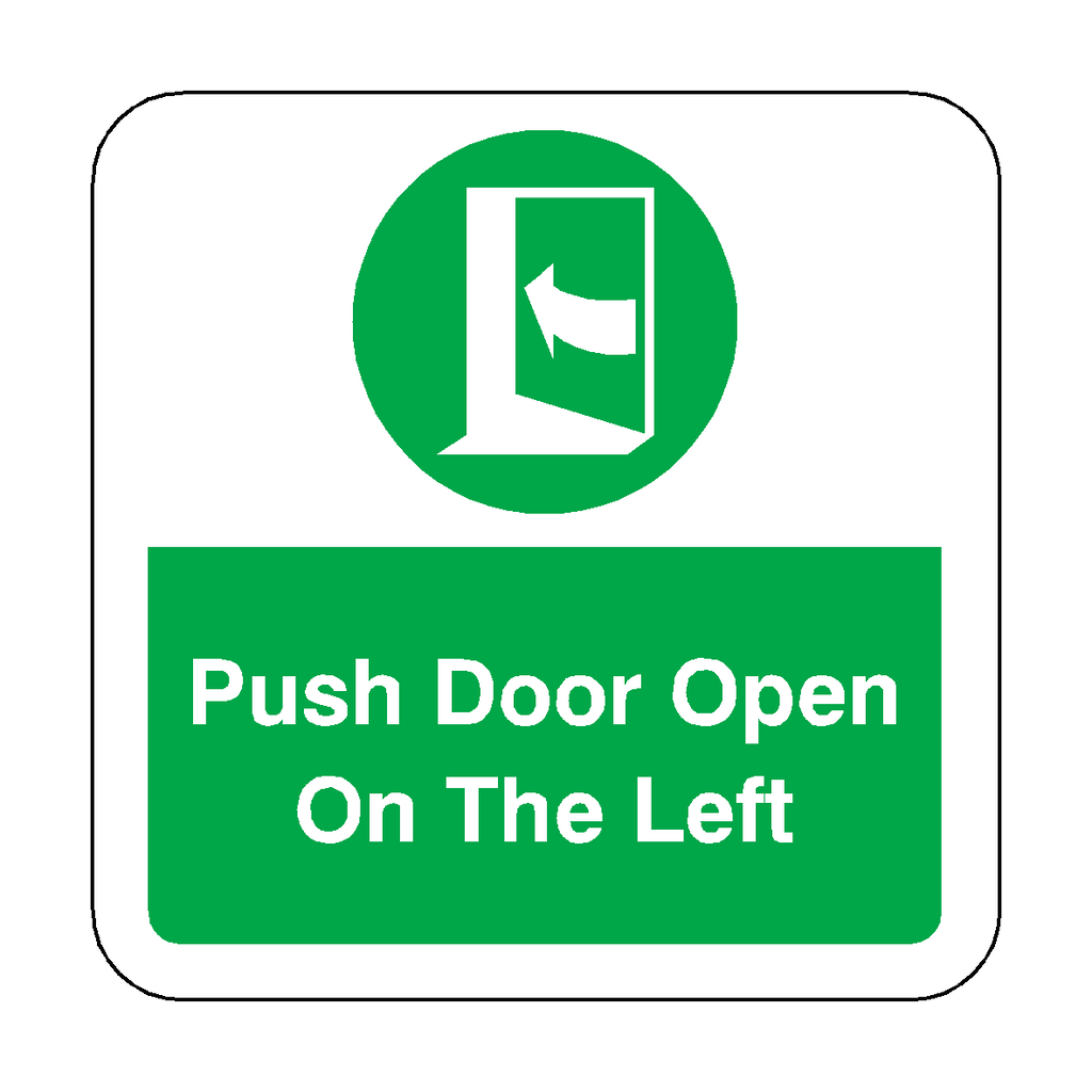 Push Door Open On The Left Floor Graphics Sticker | Safety-Label.co.uk