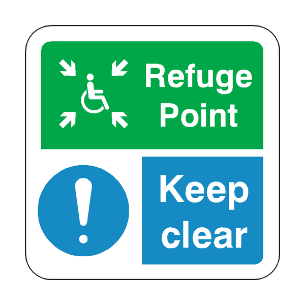 Refuge Point Keep Clear Floor Graphics Sticker | Safety-Label.co.uk