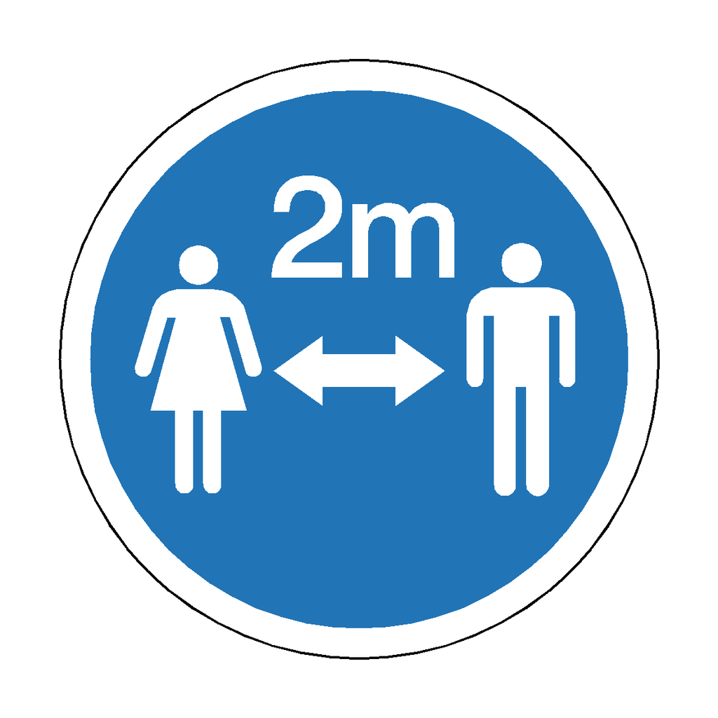 2 Metres Gap Floor Graphics | Safety-Label.co.uk