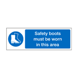Safety Boots Must Be Worn In This Area Label | Safety-Label.co.uk