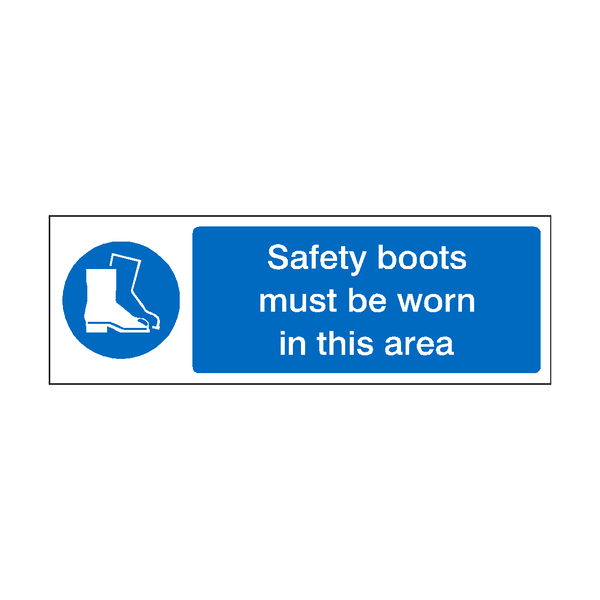 Safety Boots Must Be Worn In This Area Label SafetyLabel.co.uk