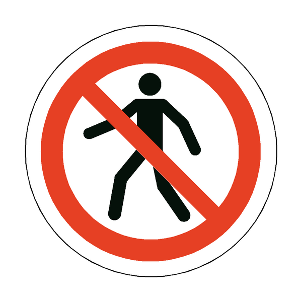 No Pedestrians Floor Marker Sticker | Safety-Label.co.uk