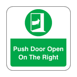 Push Door Open On The Right Floor Graphics Sticker | Safety-Label.co.uk